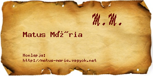 Matus Mária névjegykártya